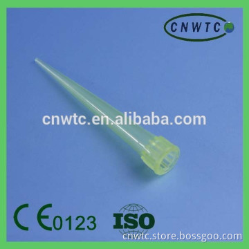 lab disposible plastic yellow pipette tips 200ul